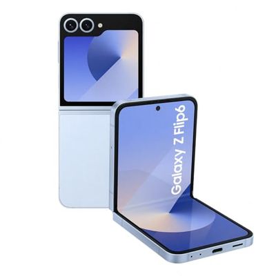 Samsung Galaxy Z Flip6 AI Smartphone, Unlocked Android Smartphone, 256GB Storage, 50MP Camera, Blue, 3 Year Extended Warranty (UK Version)