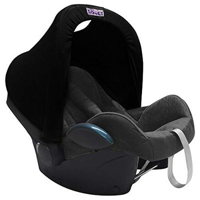 Dooky Hoody Protección Solar para Portabebés de Bebe o Cochecitos de Niño (Diseño Black, Incl. Protección UV 40+, Grupo de Edad 0+, Universal Adecuado para la Mayoría de Las Marcas), Negro