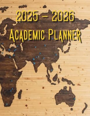 2025–2026 Map Academic Planner: Map Background | Weekly & Monthly Calendar for Teachers & Students