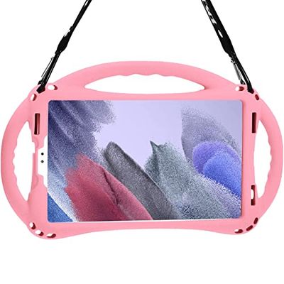 TopEsct Kids Case for Samsung Galaxy Tab A7 Lite 8.7 Inch 2021, Lightweight Kid-Proof Cover with Kickstand & three Handles and strap for Galaxy Tab A7 Lite 8.7 Inch (SM-T220/T225) (Pink)