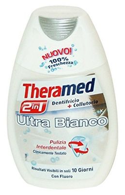 Zestaw 12 THERAMED Pasta do zębów + Płyn do płukania jamy ustnej Ultra Biały Produkty do twarzy