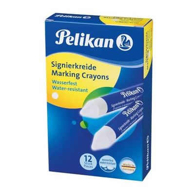 Pelikan 701052 Merkkrijt 762/12, wit, 12 stuks in vouwdoosje