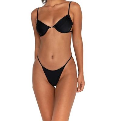 FAE Sheridan Top Nero-Extra Small Bikini, Black, XS Women's