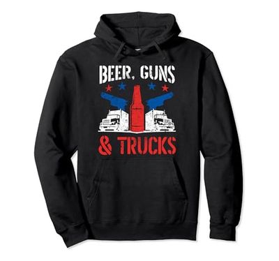Patriottico americano Birra Gun Lover Truck Driver 4 luglio Felpa con Cappuccio