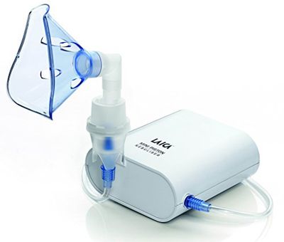 Laica inhalator voor aerosoltherapie met zuigerpomp, voor alle medicijnen te gebruiken Ideaal voor kinderen. bianco