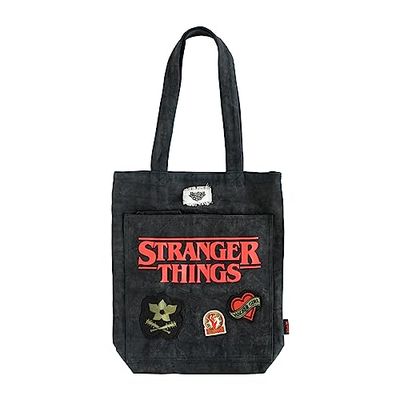 Grupo Erik Stranger Things Premium Cotton Tote Bag | Cotton Shopping Bag | 42x37 cm - 16.5x14.5 inches - 15.5 L | Canvas Bag | Cotton Bag | Stranger Things Gifts | Stranger Things Merchandise