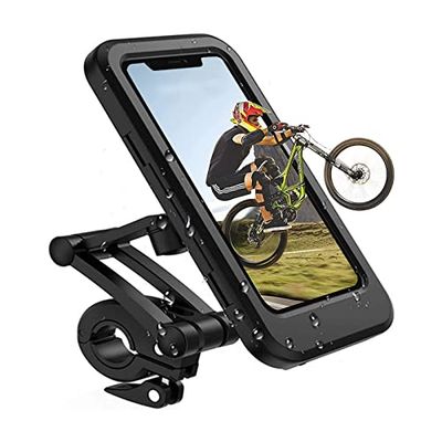 Fiets mobiele telefoonhouder motorfiets universele houder fiets waterdicht touchscreen met 360° draaibare outdoor fietshouder telefoonhouder telefoonhouder voor smartphones tot 6,7 inch