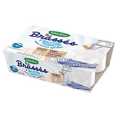 Blédina Les brassés, nature, sans sucres ajoutés, de 6 à 36 mois - Les 6 pots de 95g