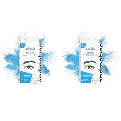 andmetics BROW wax strips: sopracciglia brevettata cera fredda depilazione strisce, forma perfetta per modellare, cera, tintura (stencil), senza pelare le sopracciglia. (Confezione da 2)