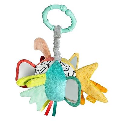 Fehn Greifball DoBabyDoo – Stoff-Spielball für Kinderwagen, Babybett und Babyschale zum Greifen und Geräusche erzeugen – fördert spielerisch Motorik – für Baby und Kleinkinder AB 3+ Monaten