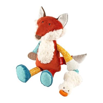 Sigikid 43223 Juguete de Peluche para bebé, Azul/Amarillo/Rojo/Zorro