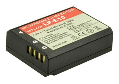 2-Power Batteria agli ioni di litio da 850 mAh (7,4 V) per fotocamera LP-E10