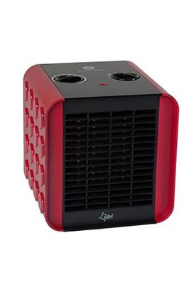 Suntec PTC Ventilatorkachel, stille elektrische verwarming, 1500 watt, elektrische verwarming, 3 warmtestanden, rood/zwarte elektrische verwarming, elektrische verwarming voor slaapkamer en woonkamer