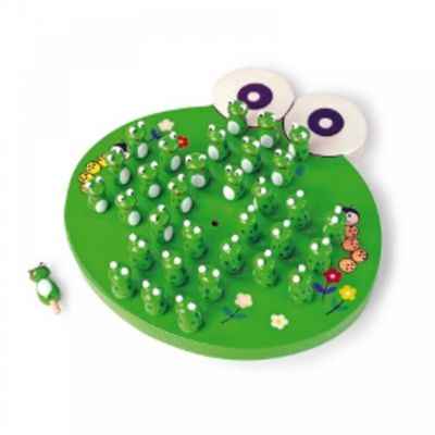 Small Foot Solitaire Made of Wood, Board Game with 33 Frog Figures, de 5 anos, de 1876 rã, brinquedos, cor Einfarbig, tamanho único (2019787)