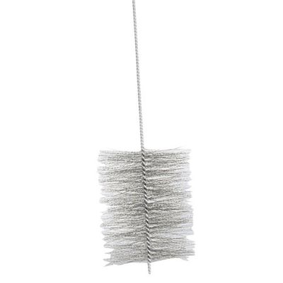 Kamino Flam Escova para limpar fogões, fornos a lenha, lareiras, tubos de chaminés (150 cm, Ø 130 mm) - aço - prata