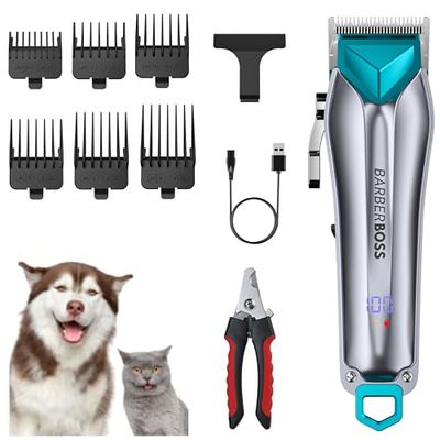 BarberBoss Dog Clippers, Dog Grooming Kit, Dog Clippers Professional for Thick and Matted Hair, Pet Grooming Kit, Pet Clippers, Dog Trimmer for Grooming