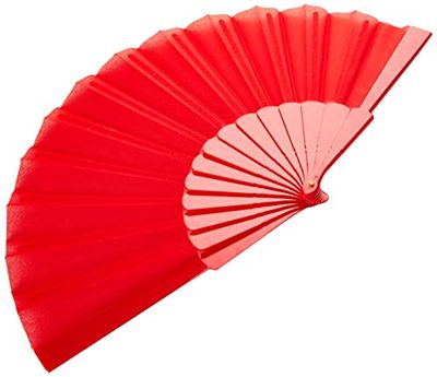 eBuyGB Opvouwbare handheld mooie handventilator bruiloft feest accessoire zakformaat ventilator doe-het-zelf decoratie, zomervakantie, huisdecoratie, rood, 10 stuks