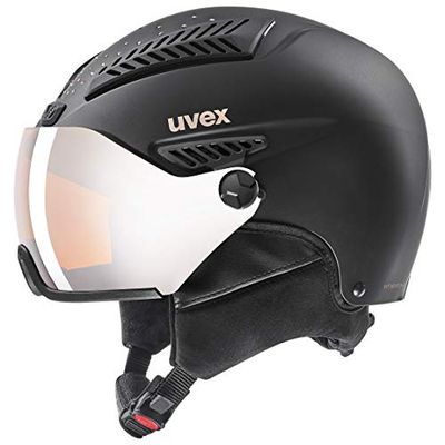 uvex Hlmt 600 Visor - Casque de Ski pour Hommes et Femmes - avec Visière - Réglage de la Taille Individuel - WMN Black Matt - 53-55 cm