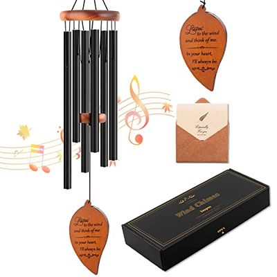 Soopau Carillon éolien commémoratif de condoléances - Paniers Cadeaux de condoléances en mémoire d'une mère et d'un père pour commémoration/deuil/condoléances, 76,2 cm en Bois
