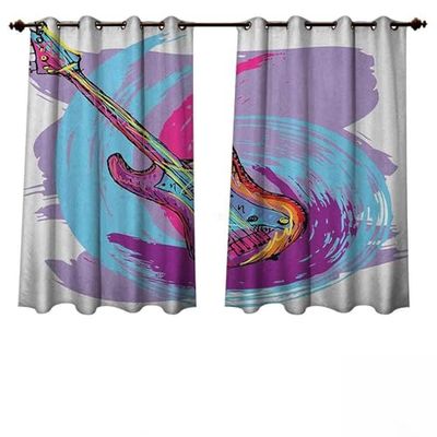 Musik utomhusgardin för uteplats illustration av elgitarr konstnärlig modern musikal festlig B 63 x L 63 (160 cm x 160 cm)