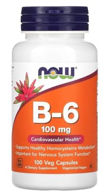 Now Foods – Vitamin B-6 | Essential for Energy Metabolism and Nervous System Health – 100mg, 100 Capsules