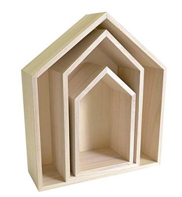 Artemio 14001999 - Conjunto de 3 prateleiras para decoração de casa, madeira, cor bege, 30 x 10 x 34,5 cm