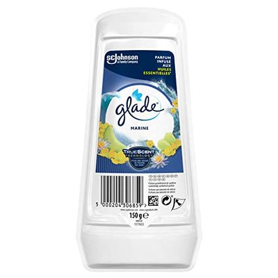 Glade® Ambientador de gel absorvente de longa duração para casas de banho armários e espaços pequenos, fragrância marinha óleos essenciais, 1 unidade