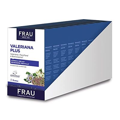 FRAU Valeriana Plus, Integratore con Valeriana, Passiflora e Biancospino, 9 Confezioni x 25 Compresse, Integratore rilassante per il benessere fisico e mentale, Senza glutine