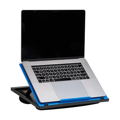 Mind Reader Anchor Collection, Adjustable, Portable 8 Position Lap Top Desk with Built-in Cushions, Blue, 11.12 D x 14. 75 W x 3 H