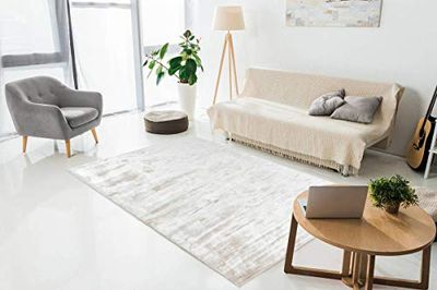 Matta modern sidenlen skimrande vardagsrumsmattor viskos grädde beige