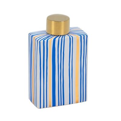 TIBOR 14X7X23 CERAMICA AZUL/DORADO/BLANCO_AlexandreHouse