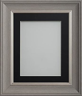 Frame Company Drummond Range Gunmetal Grey 8x6 inch Picture Photo Frame with Black Mount for Image 6x4 inch * Choice of Sizes* Fitted with Real Glass