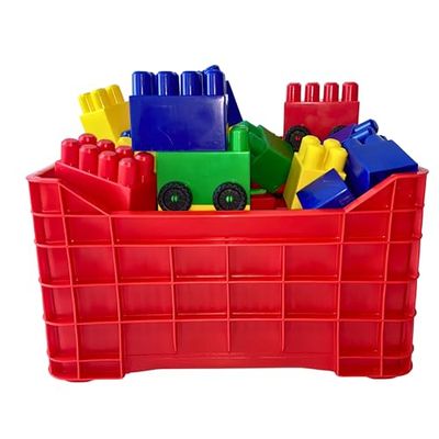 Italveneta Didattica 010 - Sieradendoosje, stapelbaar, verschillende kleuren: rood, groen, geel, blauw, 1 stuk