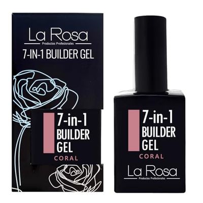 LaRosa GEL ONGLE UV Construction 7 en 1 en Flacon BUILDER GEL Fortifiant 15ml - CORAIL
