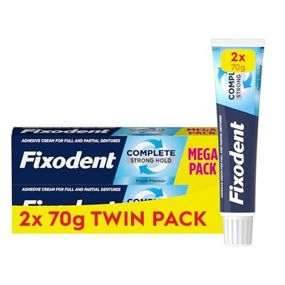Fixodent Complete Denture Adhesive, Fresh Flavour 2 x 70 g Twin Pack