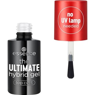 Essence The Ultimate Hybrid Gel Top Coat, Top Coats, Longlasting, Smoothing, Fixing, Shiny, Translucent, 8Ml