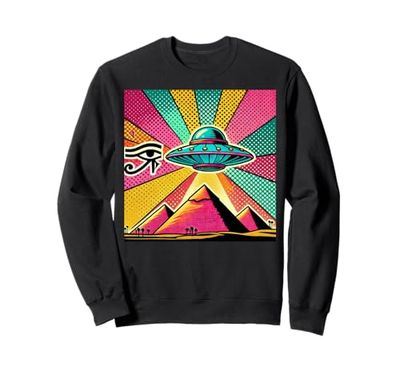 Egitto UFO Stile Fumetto Pop Art Con Occhio Di Horus Felpa