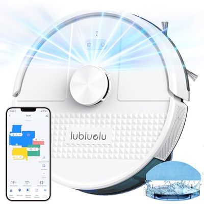 Lubluelu Robot Aspirapolvere Lavapavimenti con Mappatura 4500Pa a 5 Piani, Nuova Generazione Robot Lavapavimenti e Aspirapolvere, Robot Vacuum Mop 3 in 1 per Pavimento e Peli Animali (SL68W)