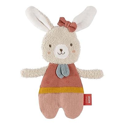 Fehn Conejo crepitante fehnNATUR – crujido de actividad con algodón orgánico (kbA) para agarrar, jugar y crear sonidos – compañero ideal para bebés y niños pequeños