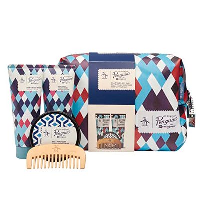 Original Penguin Gift Set: Hair and Body Wash 100ml, Conditioner 100ml, Matte Hair Clay and Comb