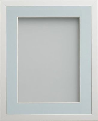 Frame Company Webber White with Light Blue Mount, 12x10 for 8x6 inch