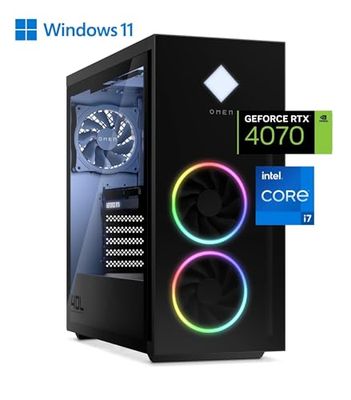 HP OMEN 40L GT21-2004ns - Computer desktop da gaming (processore Intel Core i7-14700F, 32 GB RAM, 1 TB SSD, NVIDIA GeForce RTX 4070, Windows 11 Home), colore: Nero