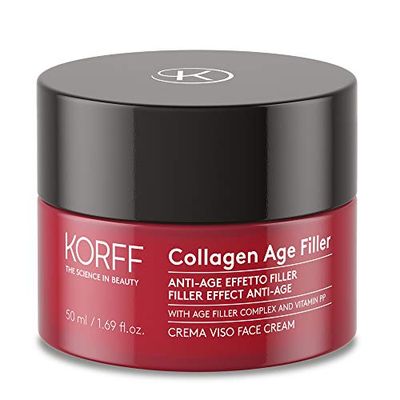 Korff Collagen Age Filler ansiktskräm Global Anti-Age Formel med Age Filler Complex, havskollagen, vitamin PP anti-rynk effekt, fuktgivande, highlighter 50 ml