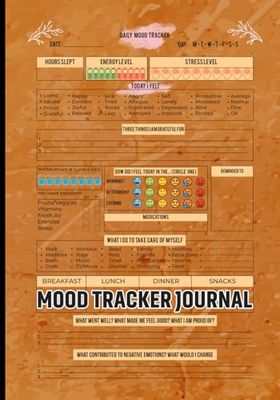 Mood Tracker Journal: Daily Mood Tracker Notebook, guided mental health wellness diary