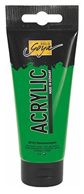 KREUL 84133-Solo Goya Acrylic, Tubo Verde, Pintura acrílica cremosa y versátil en Calidad de Estudio, a Base de Agua, de Secado rápido y Mate, Color Permanent Green, 100 ml (84133)