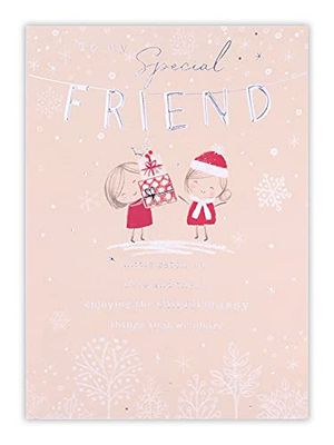 Clintons: Kerstkaart voor meisjes met geschenken, kerstkaart voor vrienden, algemene kerstkaarten, enkele kerstkaart, meerkleurig, 133 x 184, 1171416