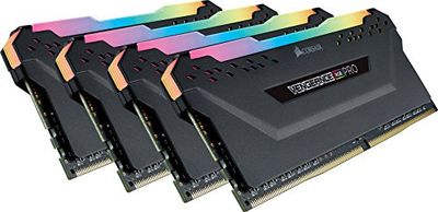 Corsair Vengeance RGB PRO 32GB (4x8GB) DDR4 3200MHz C16 XMP 2.0 Enthusiast RGB LED Illuminated Memory Kit - Black