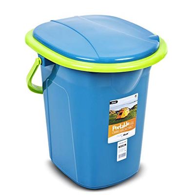 Green Blue GB320GO Toilette Turistica Toilette Portatile Secchio Portatile 19 Litri Diversi Colori Viaggio Campeggio WC Resistente(Turchese-Lime)