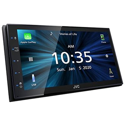 JVC Pantalla Táctil Radio para Coche - Receptor Multimedia con Bluetooth, USB y Manos Libres, de 6.8 Pulgadas y 4 x 50W, Compatible con Apple CarPlay y Android Auto - Autoradio KW-M560BT