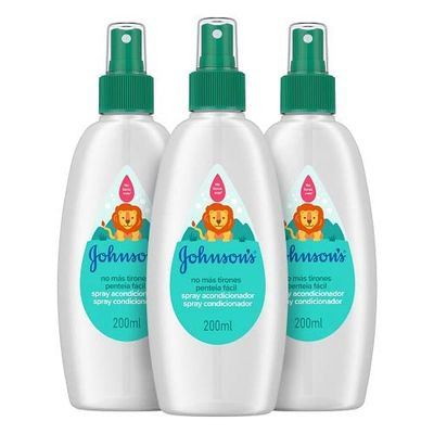 Johnson's Baby No Longer rak spraybalsam för barn, 3 x 200 ml
